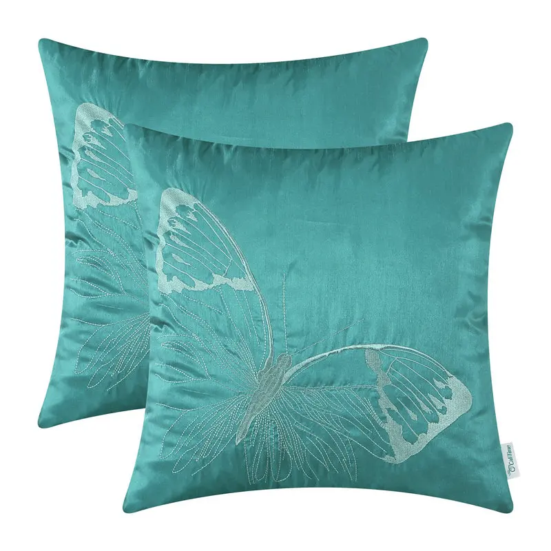 2 шт. квадратная наволочка CaliTime из искусственного шелка наволочки для подушек