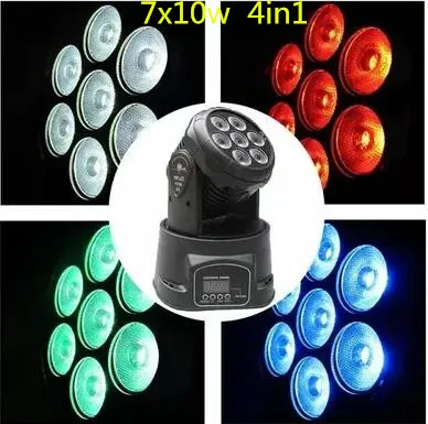 Светодиодное сценическое освещение/7x10 Вт LED 4 в 1 RGBW/mini moving head light/LED light/dmx 512/DJ