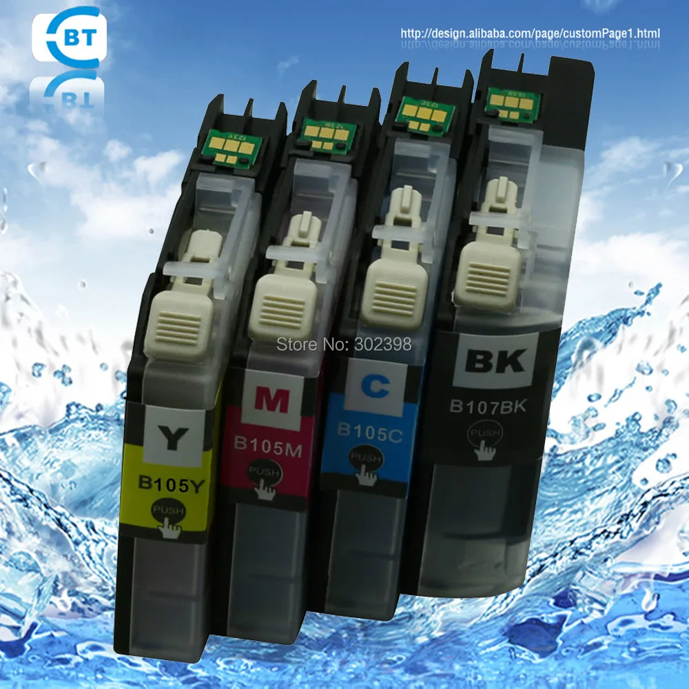 4 шт. совместимый картридж brother LC107bk /LC105 для фотографий/J4410DW/J4510DW/J4610DW/J4710DW/J6520DW