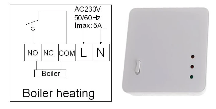 HESSWAY TUYA Беспроводной RF 5A Bolier термостат chauffage wifi chaudiere для сухого контакта работает с Alexa Google home