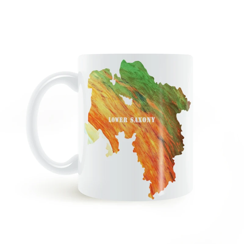 Германия Нижняя Саксония карта кружка Кофе молока Керамика с возможностью