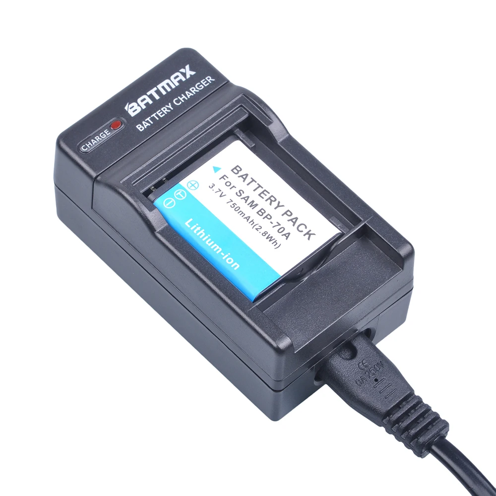 2 шт. BP-70A BP70A батарея + Цифровое зарядное устройство для Samsung ST95 ST100 ST6500 SL50 SL600 TL205 WB30F