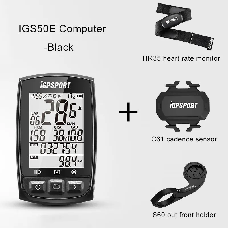 IGS50E Black Group6 I gps порт IGS50E велосипедный компьютер ANT+ велосипед gps беспроводной Велосипедный компьютер подсветка IPX6 Водонепроницаемый цифровой Спидометр компьютер - Цвет: IGS50E Black Group6