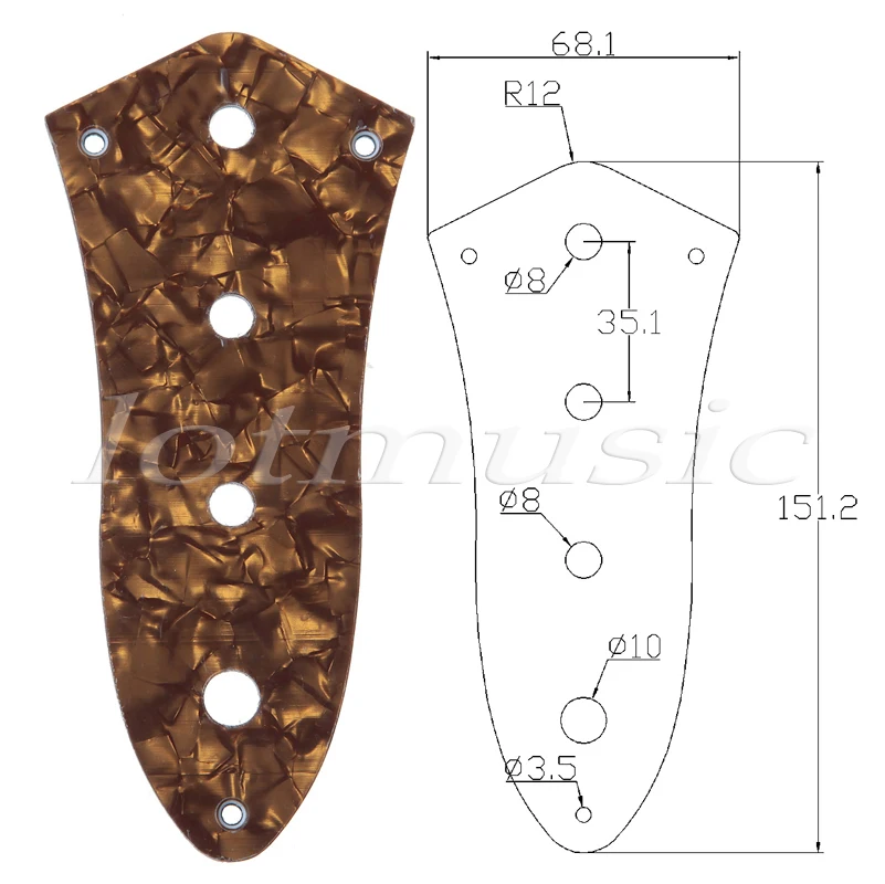 5 шт. бронзовый перл управления пластина для джаза бас гитара замена 3 ply|control