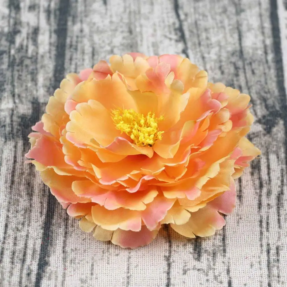 

20PCS/Lot 12cm Large Peony Flowers Classic Simulation Silk Flower heads For hat clothing Wedding Decor Multicolor Fake Flowers