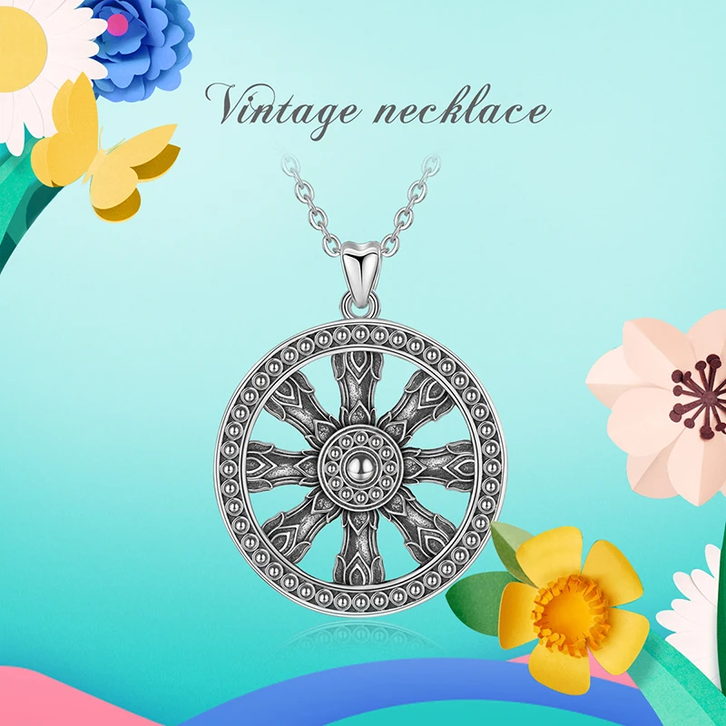 Eudora Real 925 Sterling Silver Rudder Pendant Necklaces for Women Girls Vintage Retro Fashion Sterling-silver Jewelry CYD324 | Украшения и