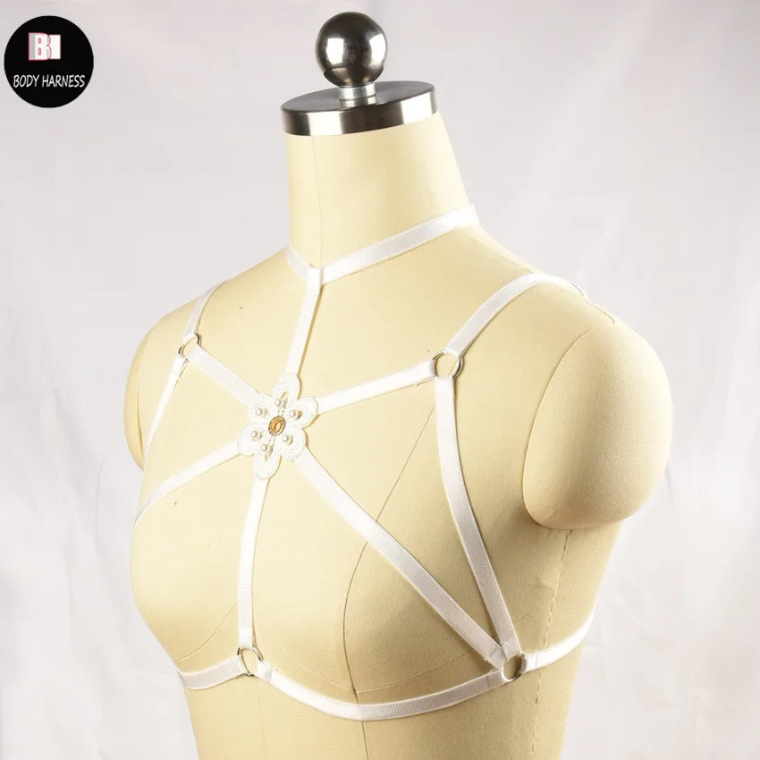 Бюстгальтер-клетка в стиле Харадзюку пикантный укороченный топ с цветочным