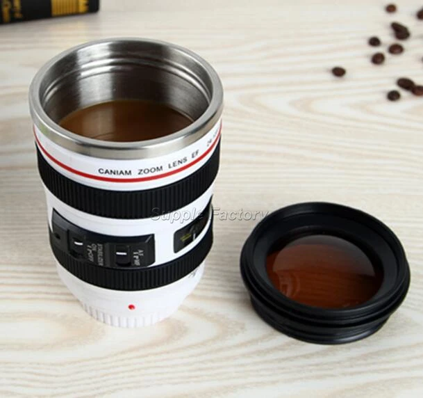 10 шт. креативные кружки с линзами из нержавеющей стали 400 мл|mug coffee|coffee tea cupcamera lens mug