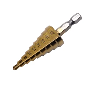 1 шт.лот, титановые ступенчатые сверла 4-20 мм, HSS электроинструменты, сверло из быстрорежущей древесины