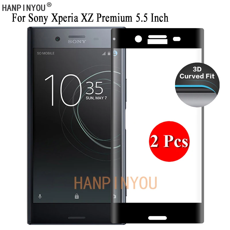 

2 Pcs For Sony Xperia XZ Premium / Dual G8141 9H Ultra Thin 3D Curved Full Cover Screen Protector Tempered Glass Protective Film