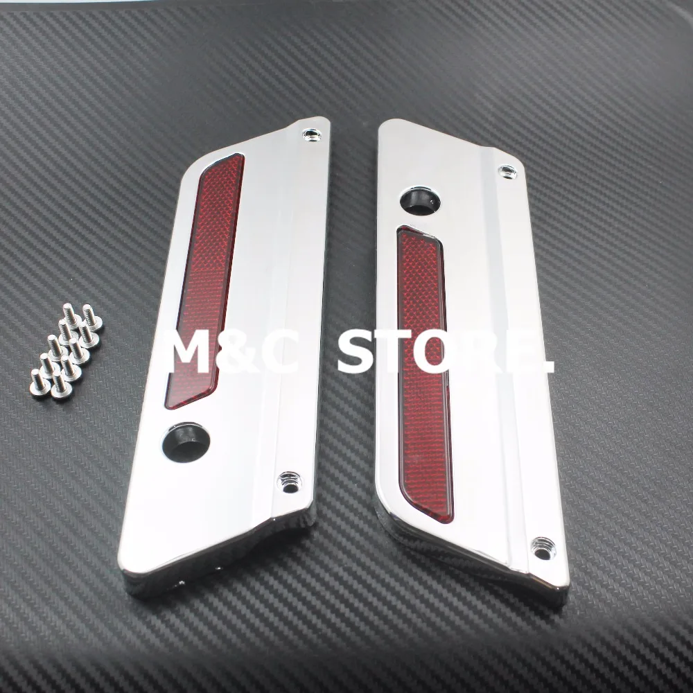 Детали мотоцикла ABS седельная сумка крышки с защелкой отражатель для Harley Touring Ultra