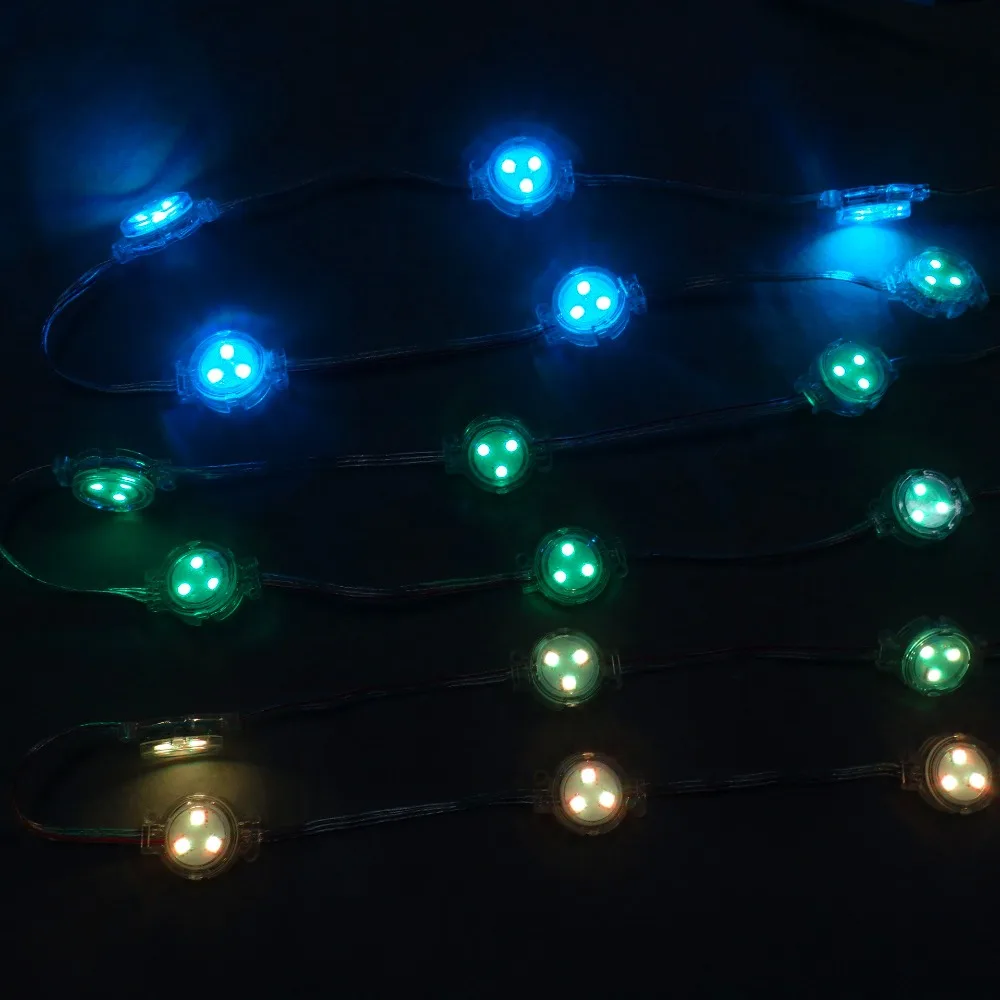 addressable 30mm DC12V WS2811 led smart module0.72WRGB full colorclear coverIP68 ratedall clear wire | Лампы и освещение