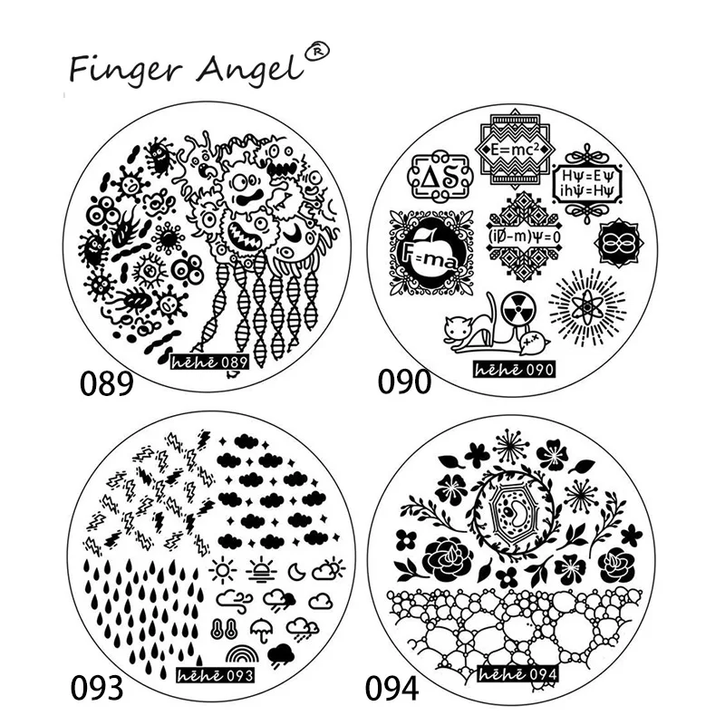 Finger Angel 1 шт. пластины для штамповки ногтей штамп изображения пластырь прекрасный с забавным мультяшным дизайном DIY шаблоны для ногтей круглый Маникюрный Инструмент
