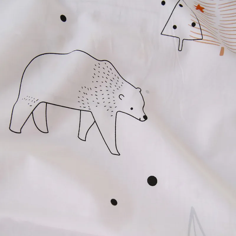 Бесплатная доставка мультяшный медведь сосна постельное белье для взрослых