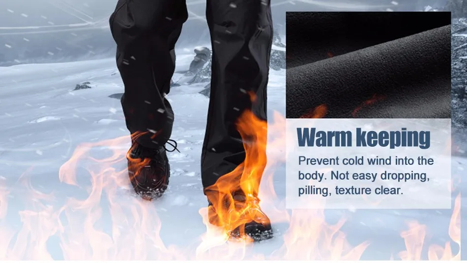 CQB Outdoor Sports Tactical Military Camping Hiking Men's Pants Softshell Trousers Waterproof Trousers Warm Hunting Pants