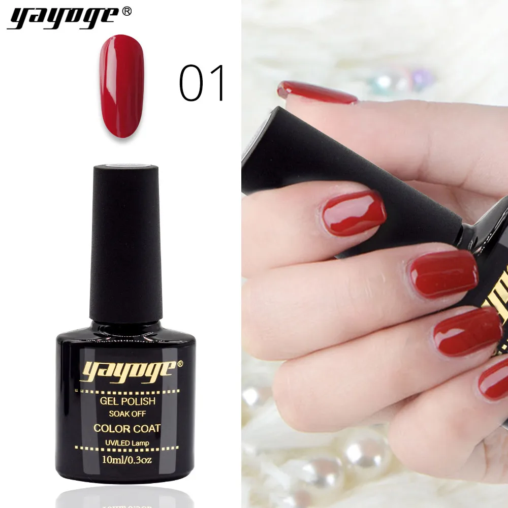 red wine 1 YAYOGE Гель-лак для ногтей 10 мл/0,3 унций 122 цветов УФ-Гель-лак продукт безвкусный большой емкости стойкий гель для ногтей - Цвет: red wine 1