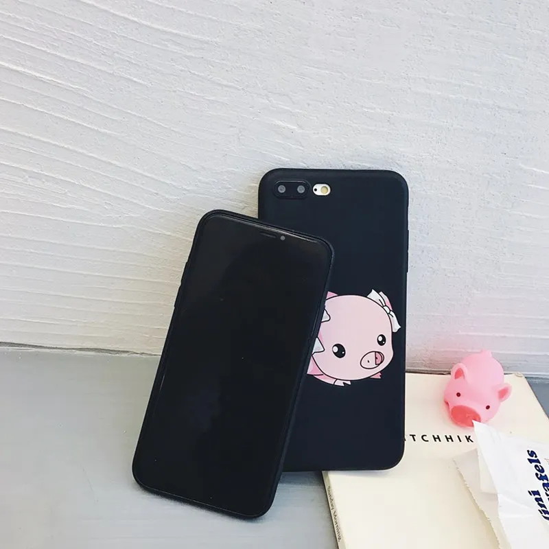 Cute Soft TPU Case Pink Piggy Funny Cartoon Little Pig Silicon Phone For Iphone6 6S 6Plus 7 8 X Fashion |