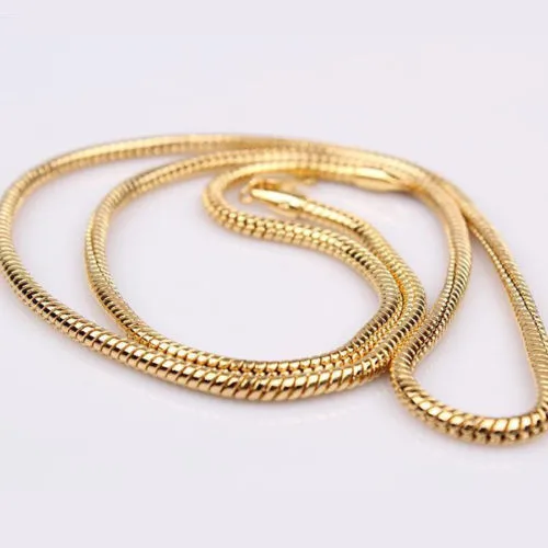 

Yellow Gold Filled Fine Snake Chain Necklace Women Men Jewelry 3MM,23.6 Inch