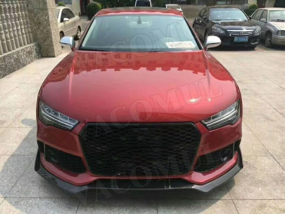 

PP car body kit Unpainted Auto Front Bumper rear diffuser side skirts racing grills for Audi A7 RS7 style 2015 2016 2017 2018