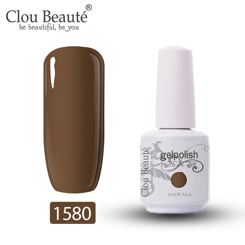 Clou Beaute УФ-гель для ногтей база Fundation для ногтей верхнее покрытие Гель-лак полуперманентные эмалы гель замочить от краски для ногтей - Цвет: 1580