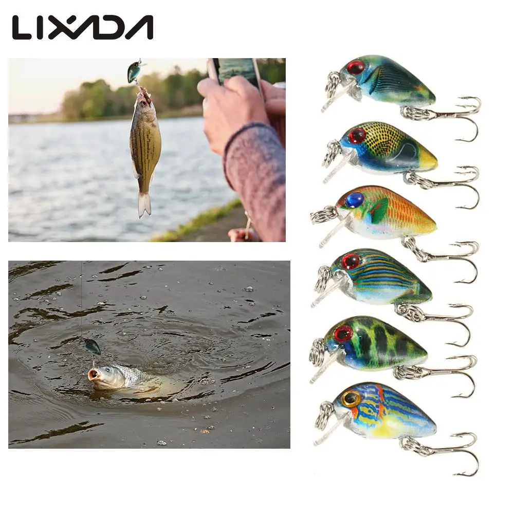 Lixada 6 PCS Пластик приманка для рыбалки набор со 2 5 см/2 7 г мини воблер Плавание