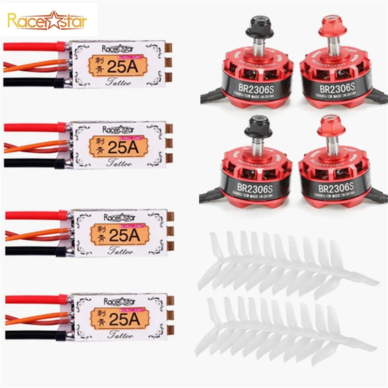 Racerstar 2306 BR2306S 2400KV безщеточный Tatto 25A Blheli_32bit ESC V2 5042 3 лезвия винт комбо для гонок