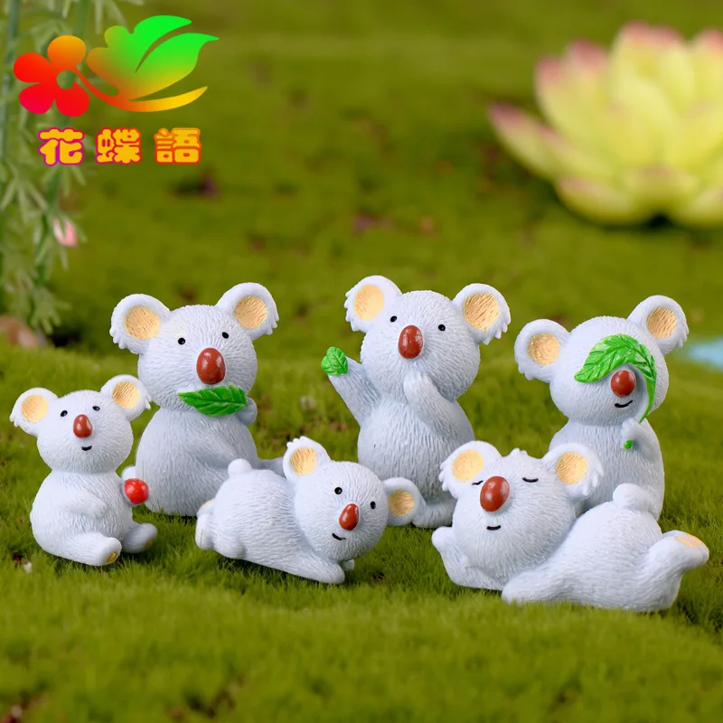 Миниатюрные фигурки Koala из смолы с микропейзажем мультяшное украшение