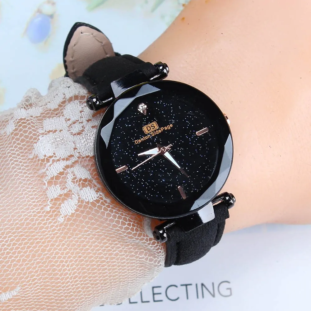 Женские часы из искусственной кожи reloj mujer Starry Sky повседневные модные элегантные