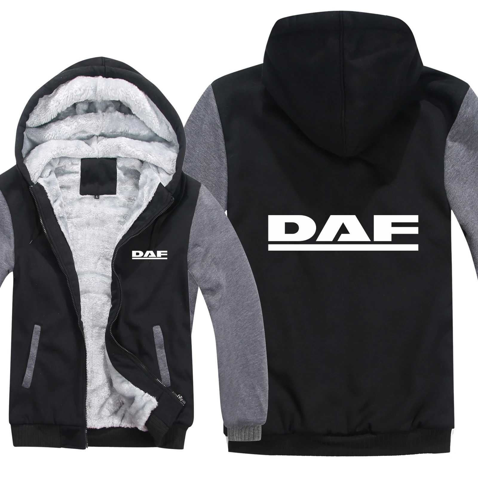 Зимние толстовки с капюшоном DAF Trucks, мужское модное пальто, пуловер, шерстяная куртка с подкладкой, толстовки с капюшоном DAF, HS-005