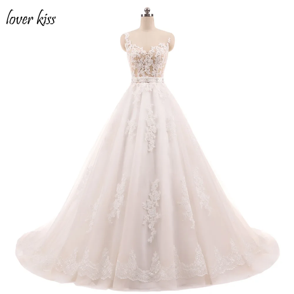 Любовник Поцелуй свадебное платье новый 2021 бальное без рукавов с кружевной