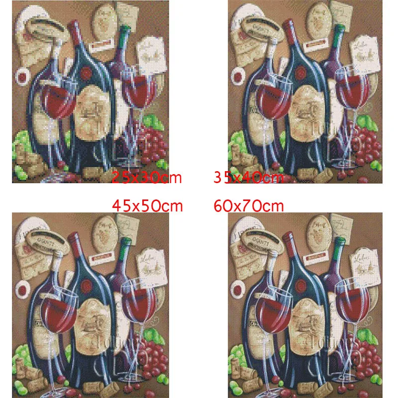 5D DIY вина и фрукты круглый бриллиант картина вышивки крестом комплект Алмазная