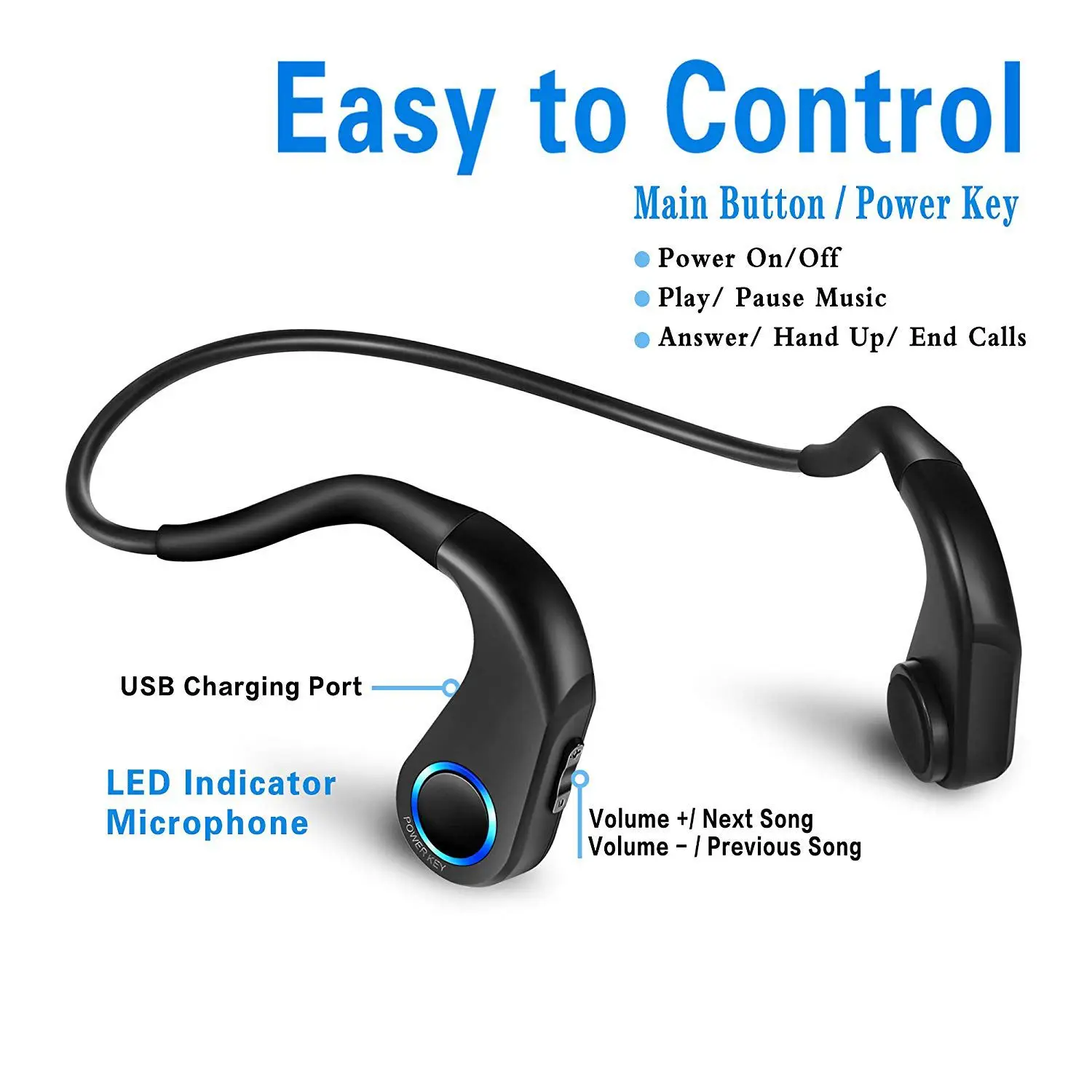 Беспроводные Bluetooth наушники с костной проводимостью спортивные влагозащитой IP66