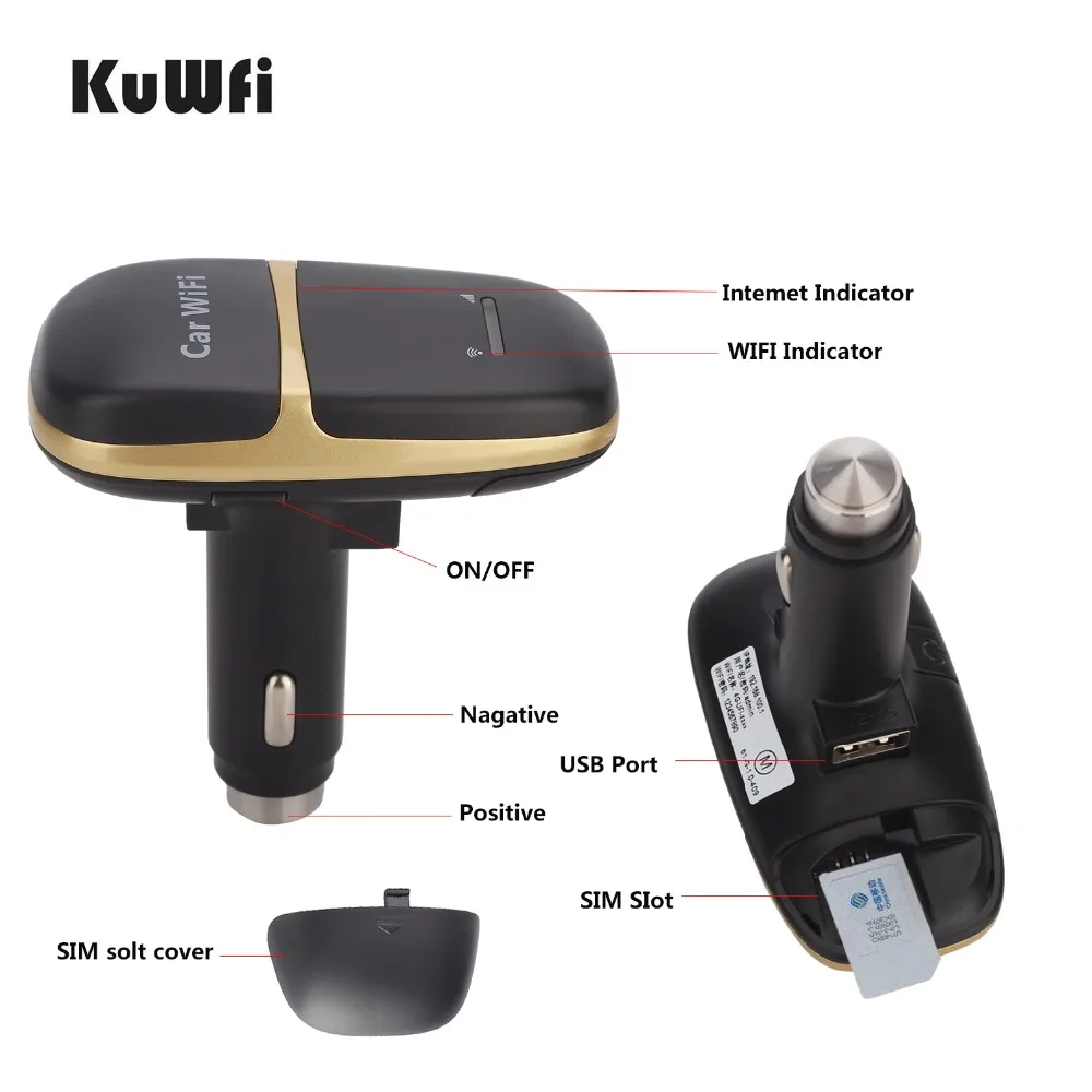 Беспроводное Автомобильное зарядное устройство KuWFi 150 Мбит/с LTE|4g sim slot router|4g router