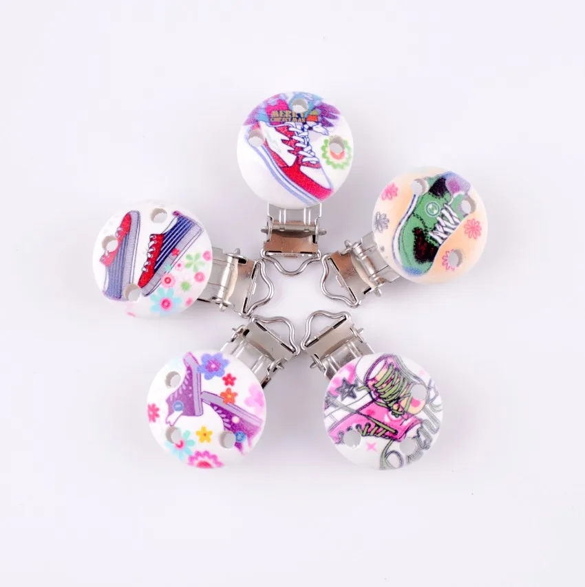 1Pcs(5 Colors Can Choose)Metal Shoes Suspender Trousers Pacifier Clips With Plastic Wood Craft Sewing Tool 45x30mm D2992-5 | Дом и сад