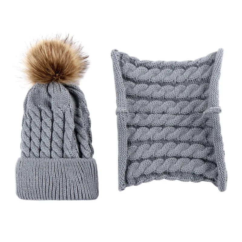 Skullies Beanies/детская шапка шарф костюм зимняя теплая вязаная Милая шапочка с