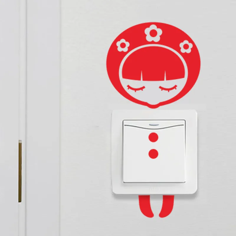 DIY Милая Фея девушка Переключатель стикер на стену окно холодильник компьютер