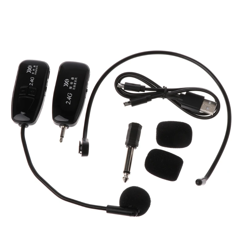 

New 2.4G Wireless Microphone Headset Megaphone Radio Mic For Speech Loudspeaker New