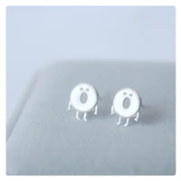 daisies 925 sterling silver ghost shaped cookies craft lovely simple stud earring for woman pendientes de plata