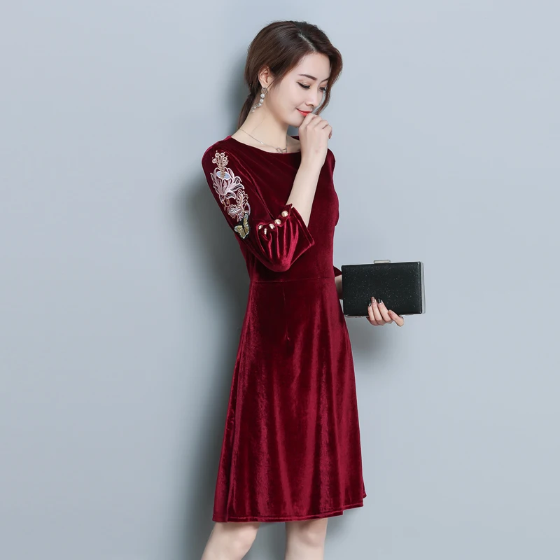 4XL Повседневное платье для женщин 2019 весна новые женские платья 3/4 рукав o