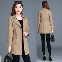 spring coat women 2022 new windbreaker coat korea tops middle age clothing trench coat big size 6xl fashion ladies coats 1373