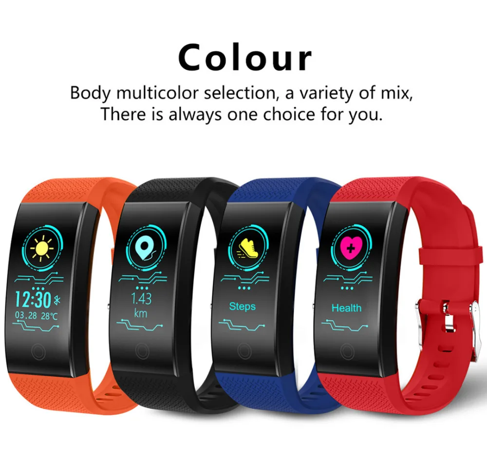 Beseneur QW18 Smart Band Heart Rate Monitor Color Screen 4.0 Sports Wristband IP68 Waterproof Fitness Bracelet for Android IOS |