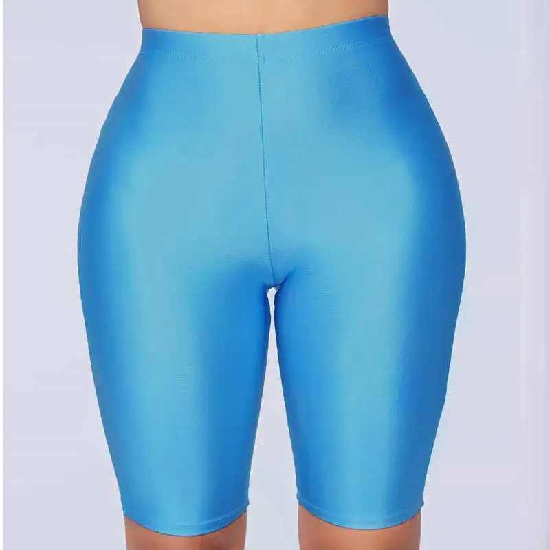 Sky Blue Colysmo, одежда для активного отдыха, байкерские шорты, женские,, эластичные шорты с высокой талией, летние, неоновые, розовые, Женские сексуальные шорты, зеленые, короткие, Feminino - Цвет: Sky Blue