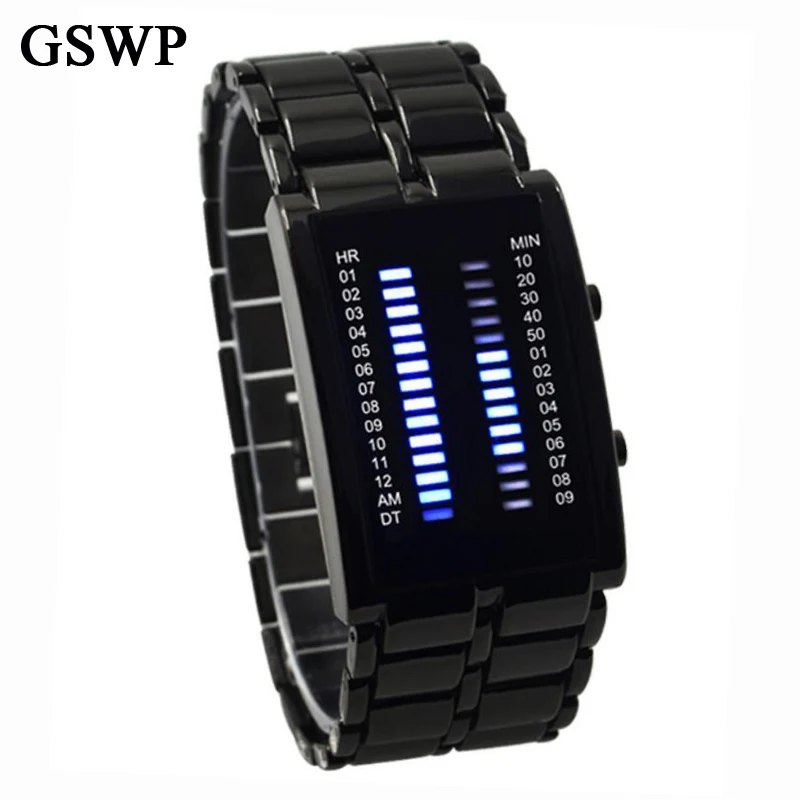 Relogio masculino мода GSWP смотреть Любителей LED Мужчины Женщины Из Нержавеющей Стали