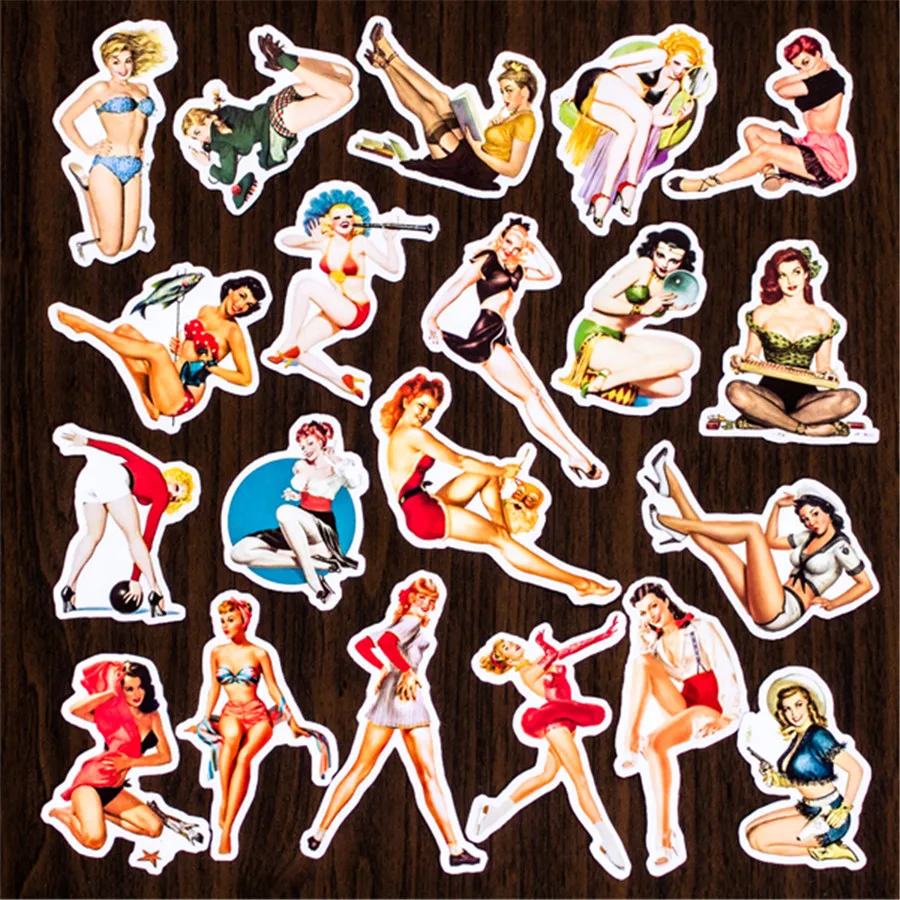 20-30 pcs bill stickers Europe and the United States retro album girl decorative beauty around scrapbooking | Дом и сад