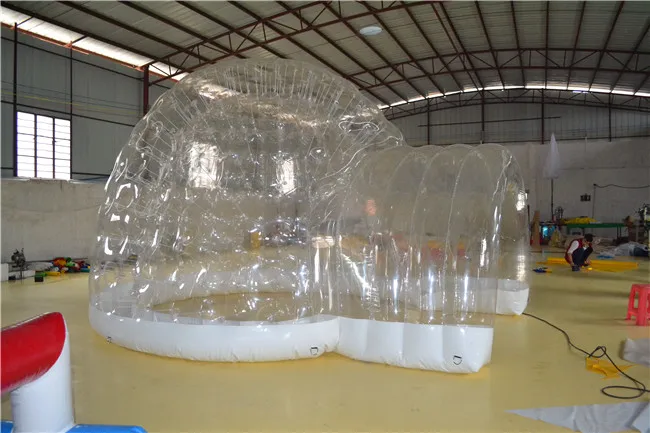 Надувная палатка с пузырьками двухслойная прозрачная надувная купольная для