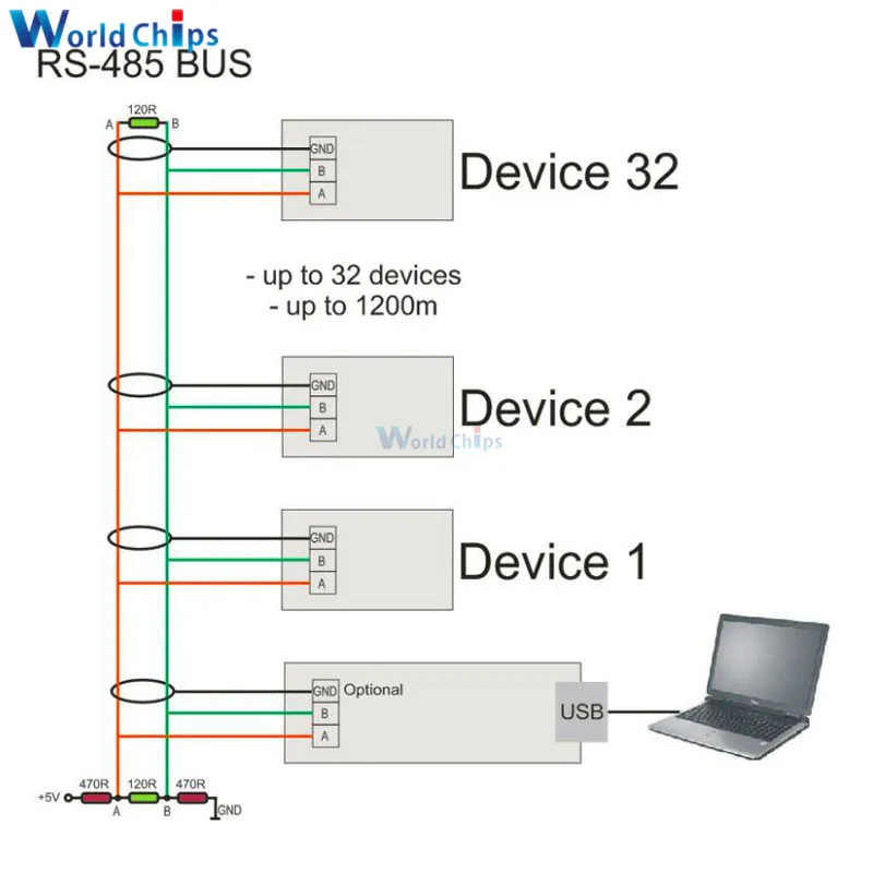 Последовательный преобразователь USB 2 0 в TTL RS485 адаптер FTDI модуль FT232RL SN75176 двойная