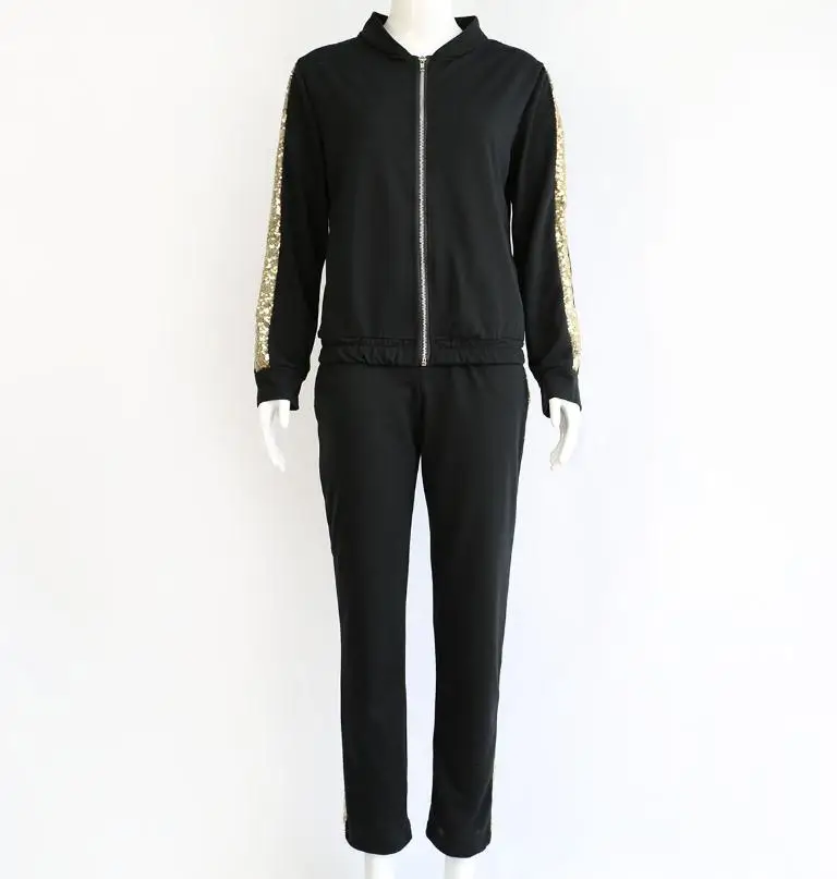 Женский спортивный костюм из двух предметов повседневная куртка на молнии и