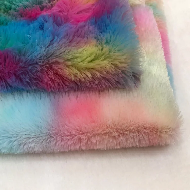 Красочные PV бархат Галстук окрашенный плюш радуга цвет кролик мех павлин супер