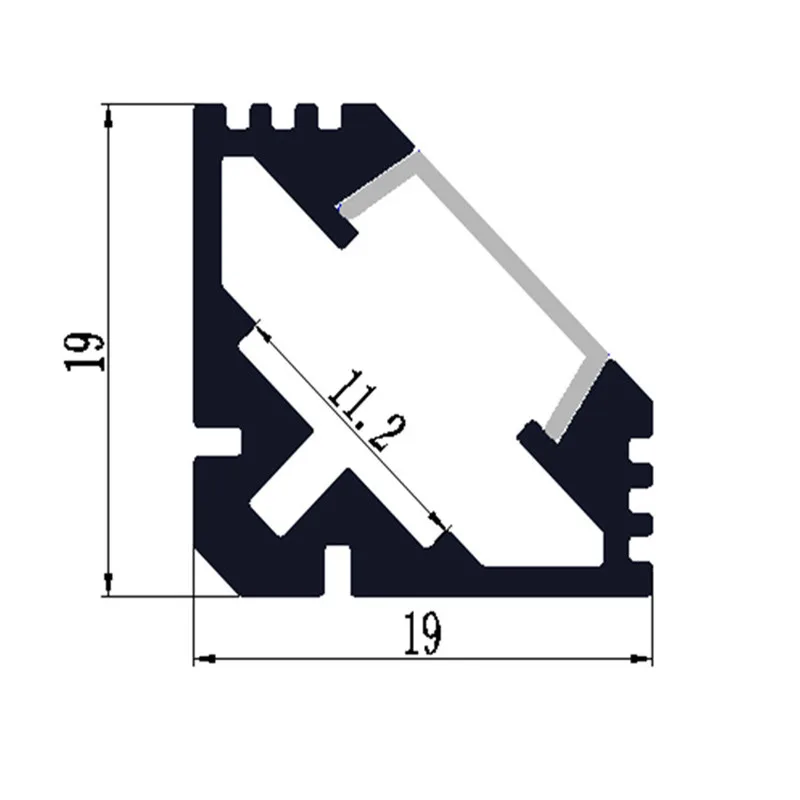 10 шт./лот скрытый Угловой светодиодный канальный кабель алюминиевый профиль для