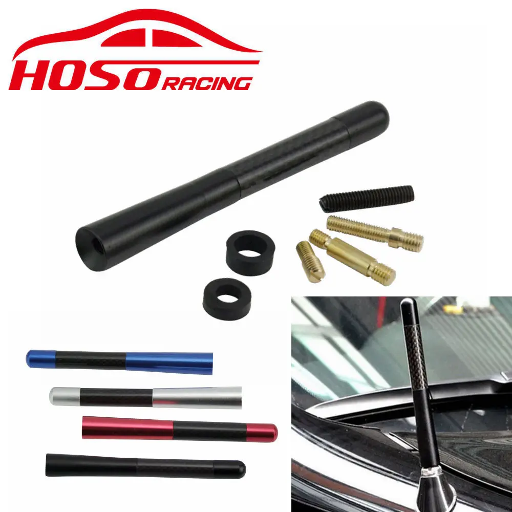 

Universal Car Antenna 3.5CM/8CM/12CM Carbon Fiber Aluminum With Screws Washer For Radio FM AM Car Styling Short Carbon Aerials